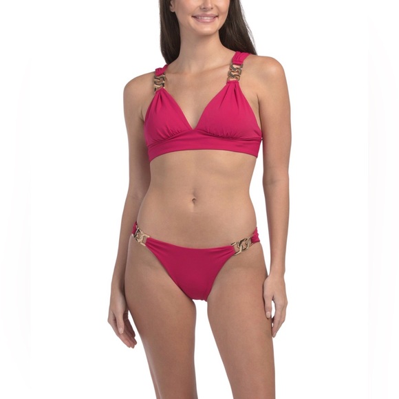 Robin Piccone Other - NWT ❤️ Robin Piccone Fuchsia Bikini with Gold Accents. MSRP $216
